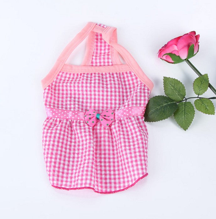 Pet Princess Sleeveless Bow Lattice Dress Top