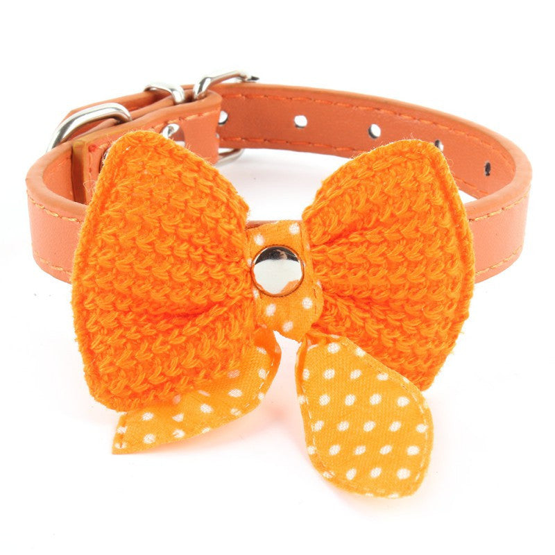 Bowknot Adjustable PU Leather Collars