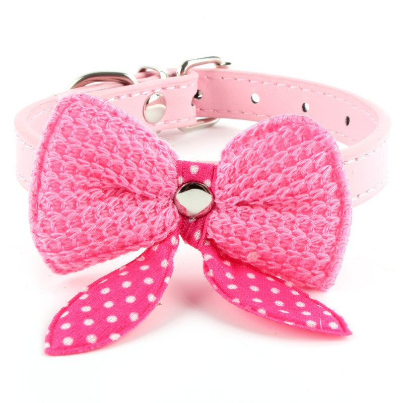 Bowknot Adjustable PU Leather Collars