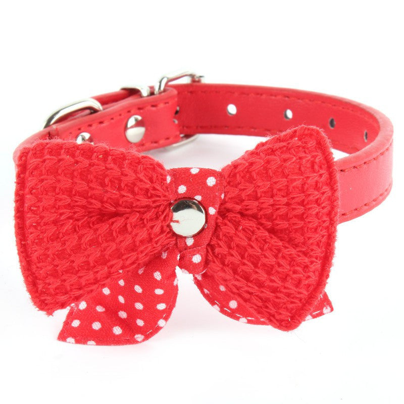 Bowknot Adjustable PU Leather Collars