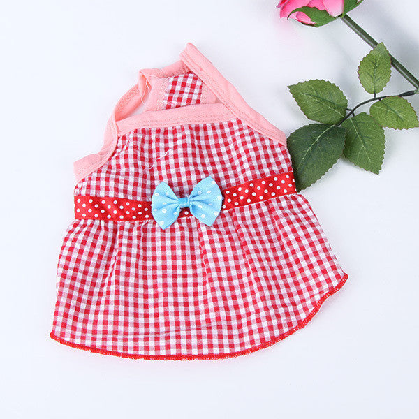 Pet Princess Sleeveless Bow Lattice Dress Top